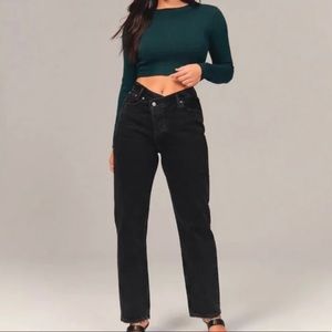 Abercrombie and Fitch Curve Love 90s Ultra High Rise Straight Jeans